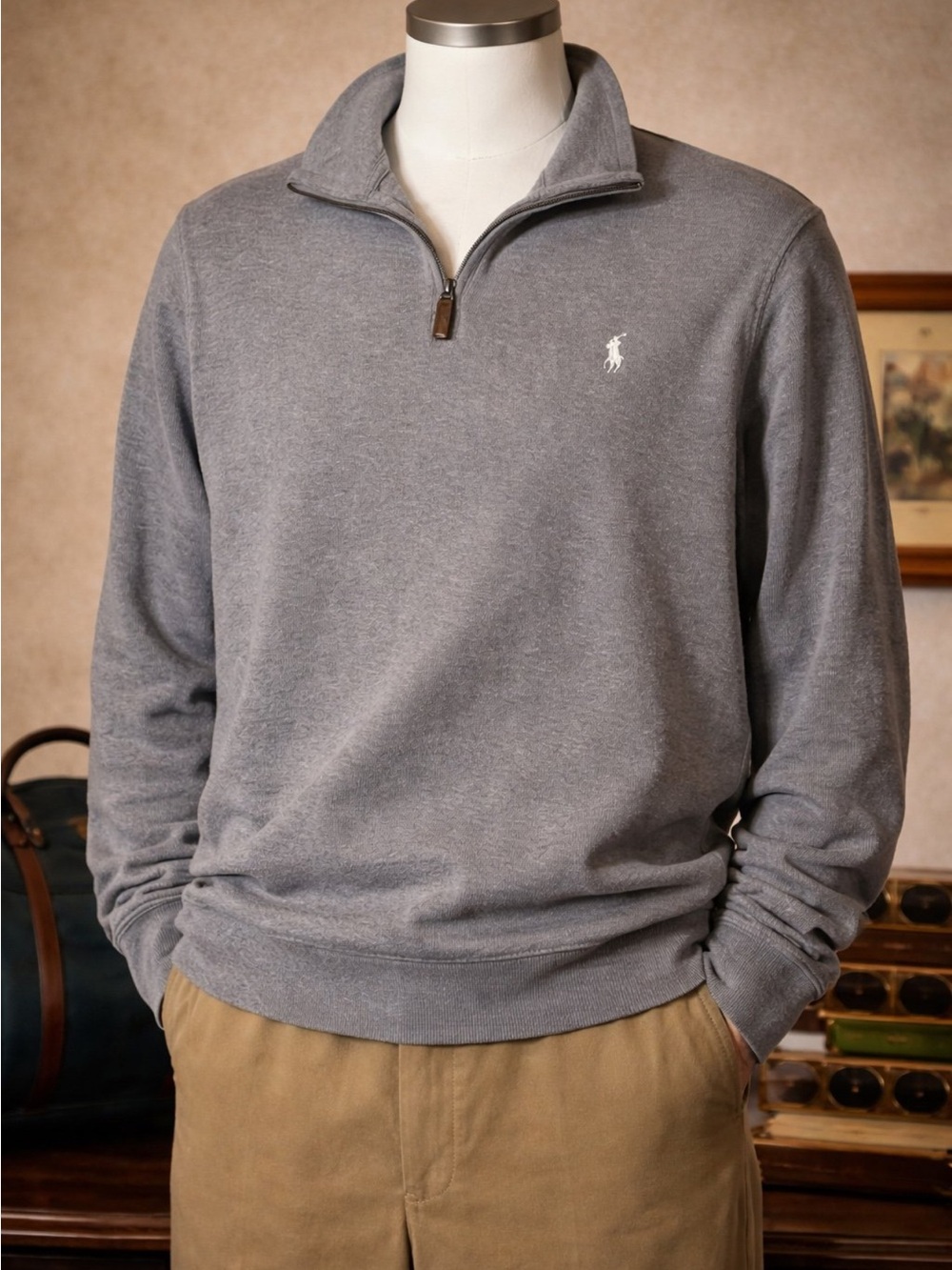 Authentic 90’s Polo Ralph Lauren Quarter Zip Pullover (Size XL)